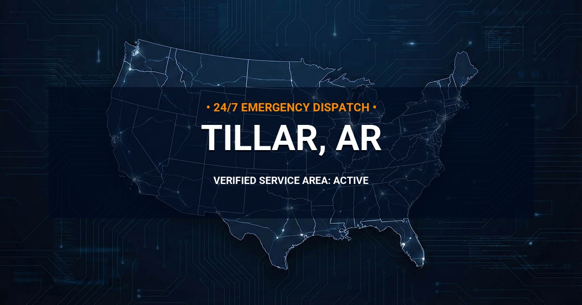 Emergency Plumbing Dispatch Map for Plumbing Services: Tillar, AR