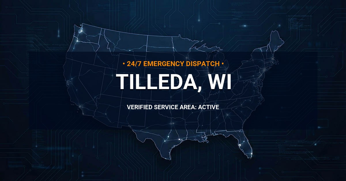 Emergency Plumbing Dispatch Map for Plumbing Services: Tilleda, WI