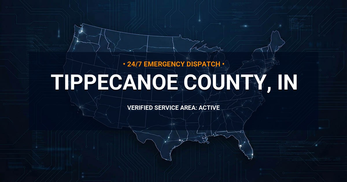 Emergency Plumbing Dispatch Map for Tippecanoe County Plumbing Logistics