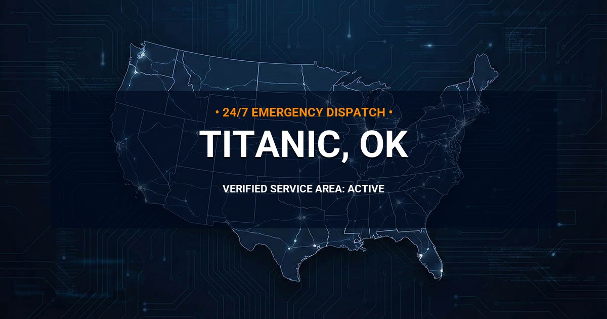 Emergency Plumbing Dispatch Map for Plumbing Services: Titanic, OK