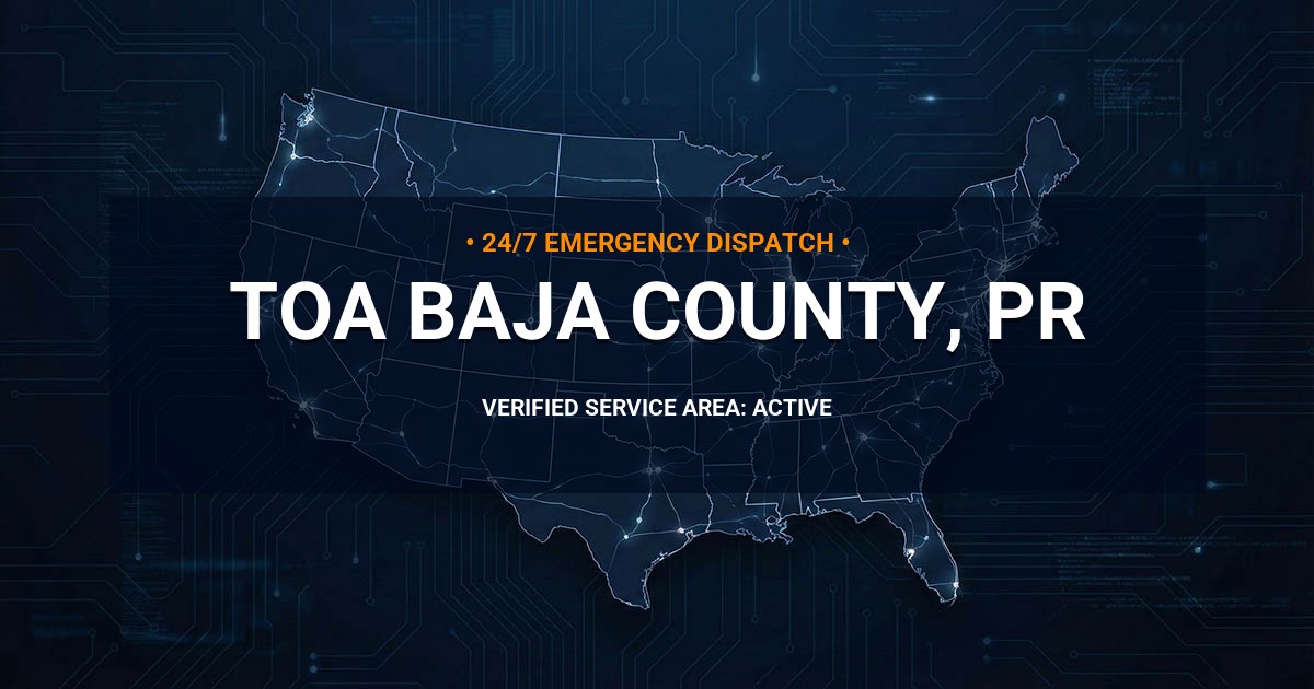 Emergency Plumbing Dispatch Map for Toa Baja County Plumbing Logistics