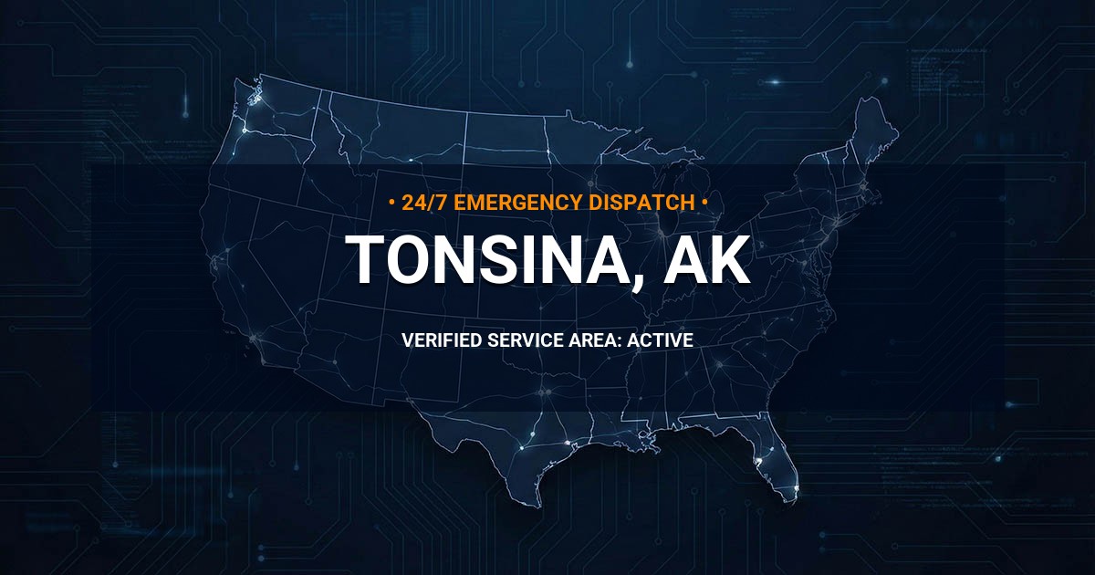 Emergency Plumbing Dispatch Map for Plumbing Services: Tonsina, AK