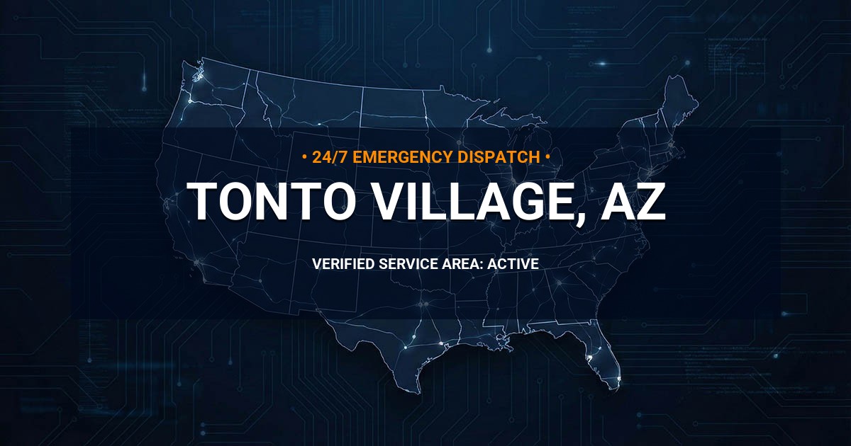 Emergency Plumbing Dispatch Map for Plumbing Services: Tonto Village, AZ