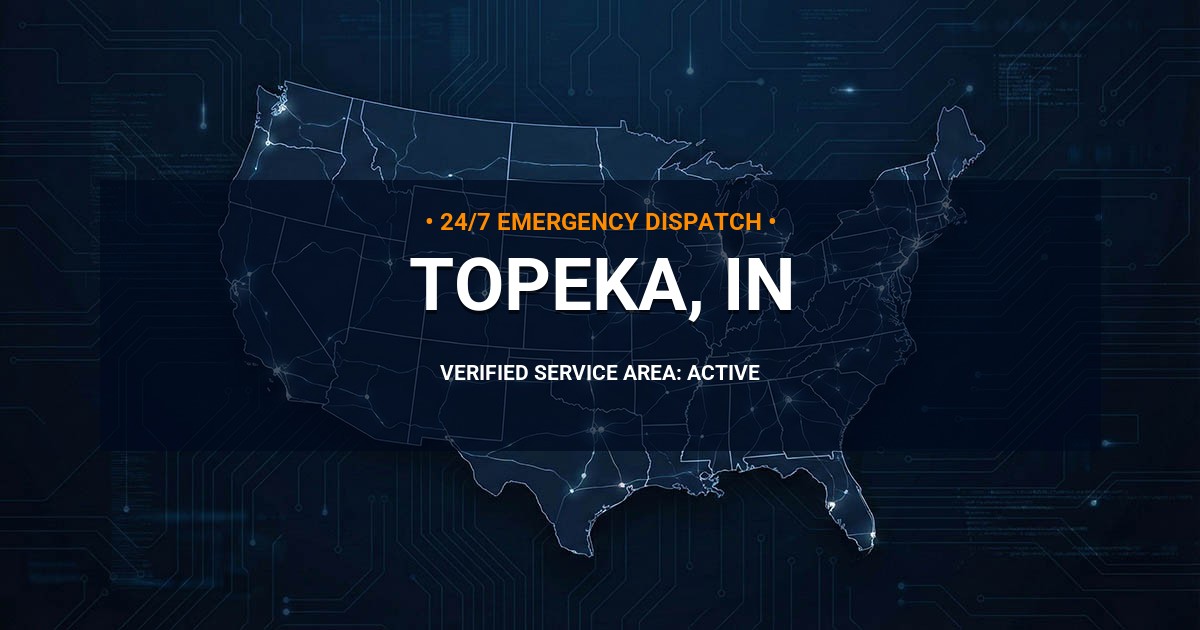 Emergency Plumbing Dispatch Map for Plumbing Services: Topeka, IN