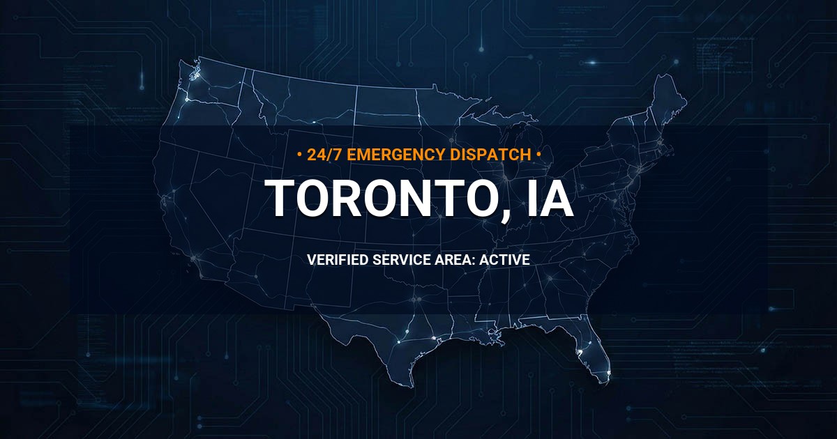 Emergency Plumbing Dispatch Map for Plumbing Services: Toronto, IA