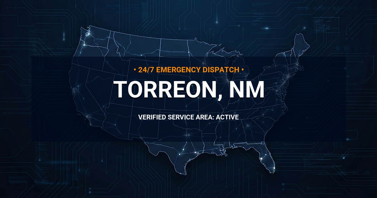 Emergency Plumbing Dispatch Map for Plumbing Services: Torreon, NM