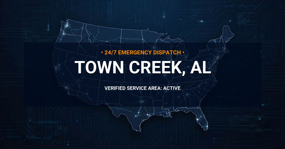 Emergency Plumbing Dispatch Map for Plumbing Services: Town Creek, AL