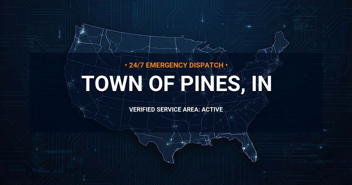 Emergency Plumbing Dispatch Map for Plumbing Services: Town of Pines, IN