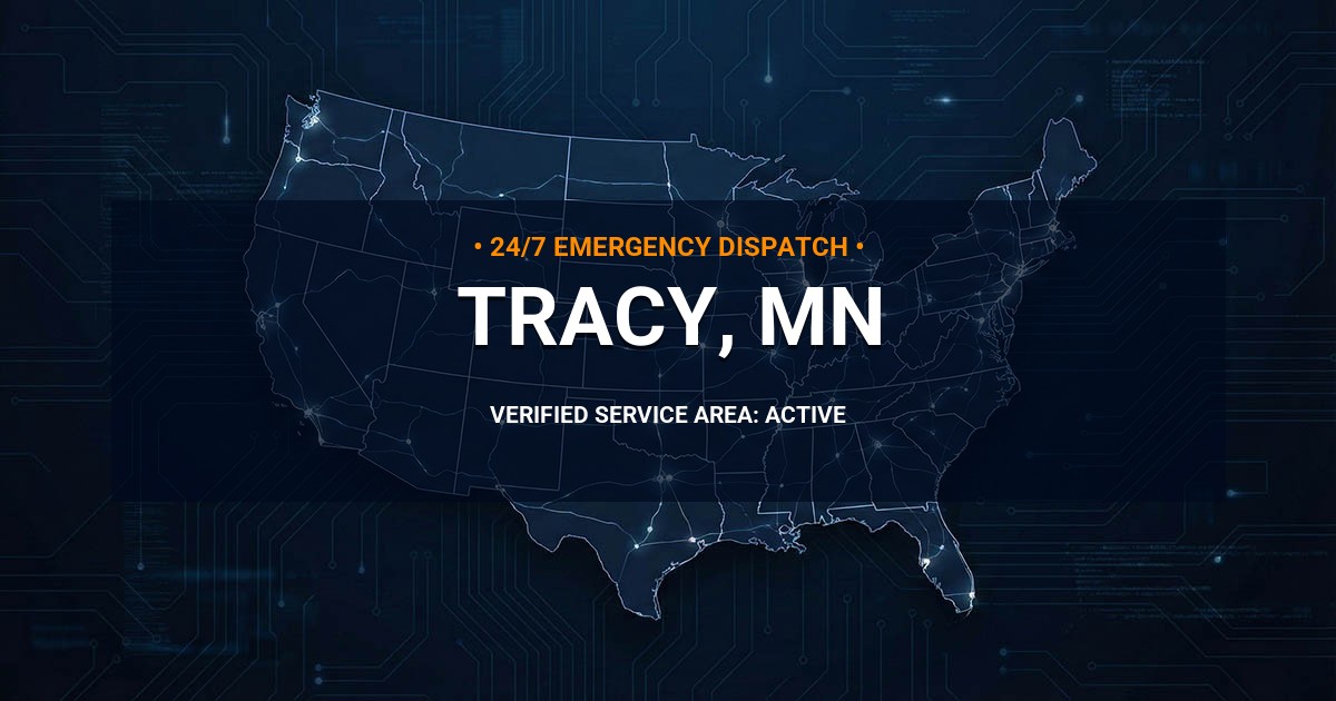 Emergency Plumbing Dispatch Map for Plumbing Services: Tracy, MN