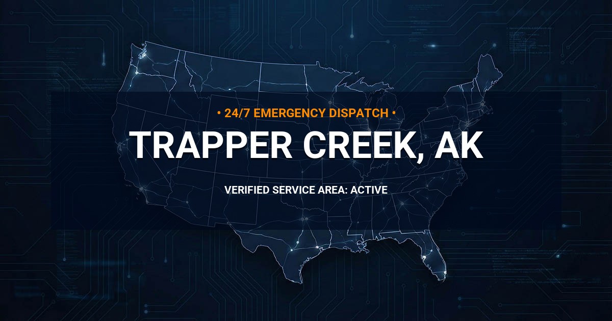 Emergency Plumbing Dispatch Map for Plumbing Services: Trapper Creek, AK