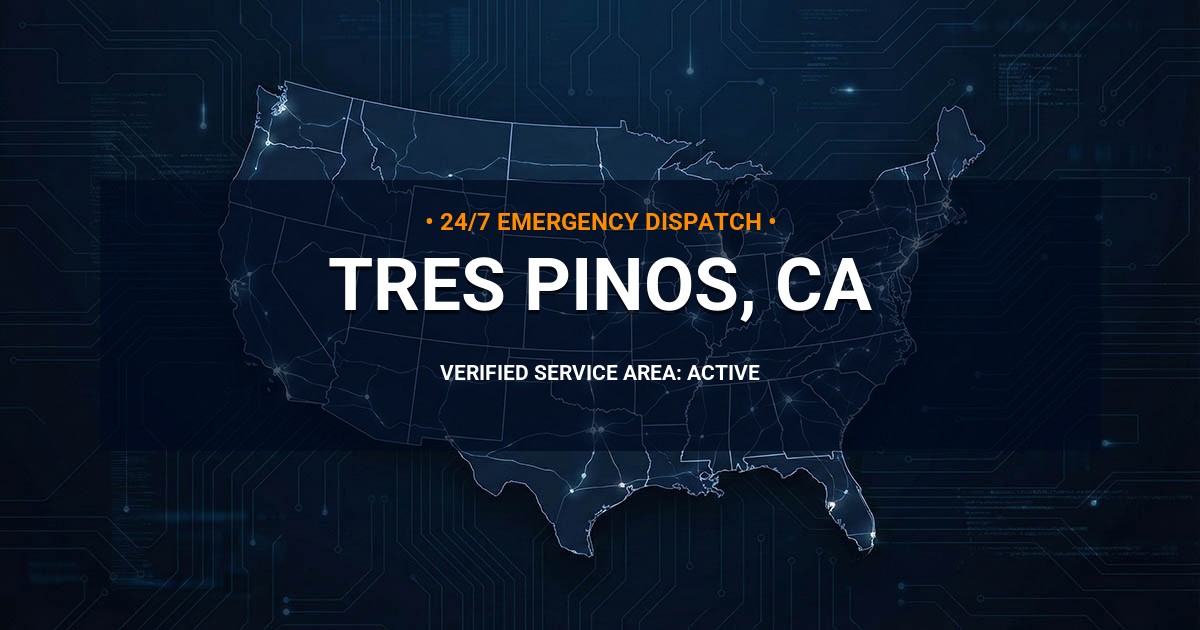 Emergency Plumbing Dispatch Map for Plumbing Services: Tres Pinos, CA