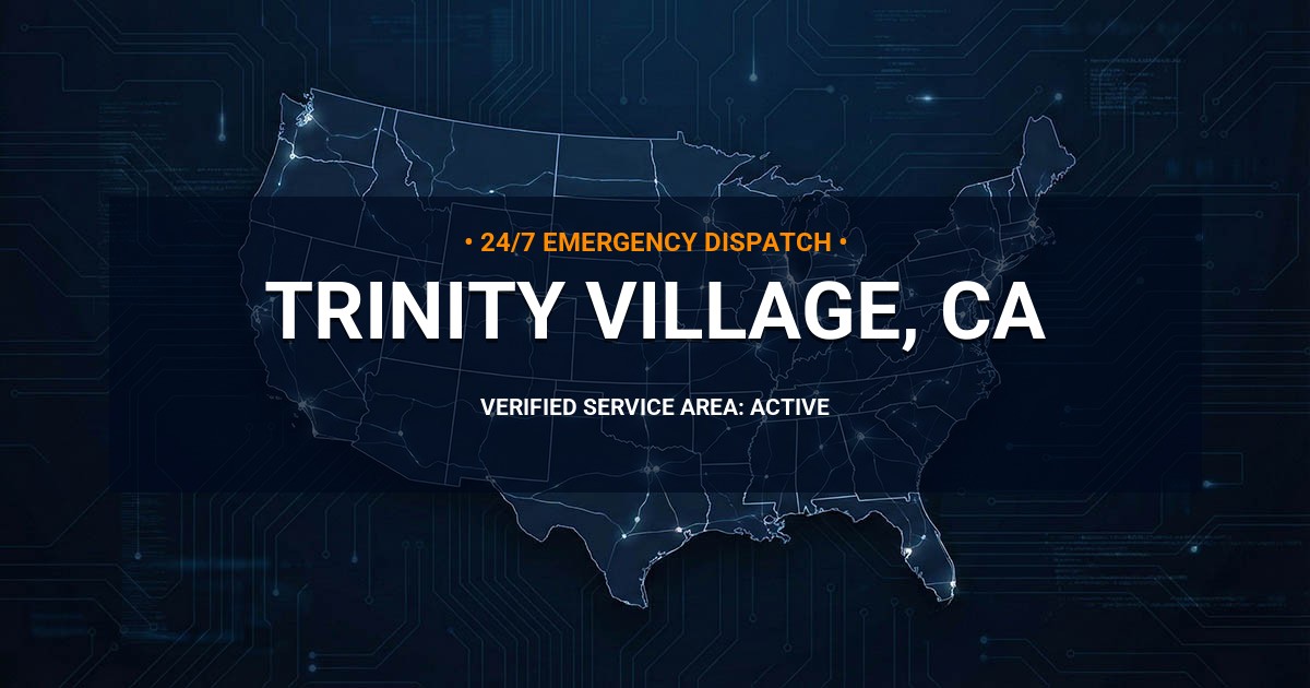 Emergency Plumbing Dispatch Map for Plumbing Services: Trinity Village, CA