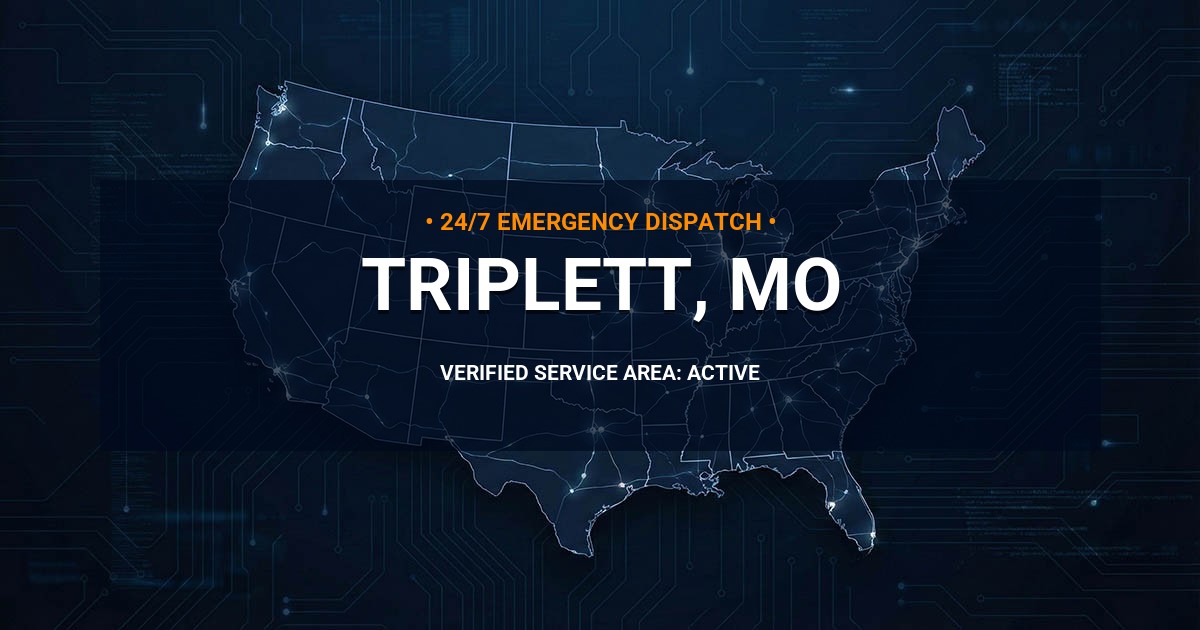 Emergency Plumbing Dispatch Map for Plumbing Services: Triplett, MO