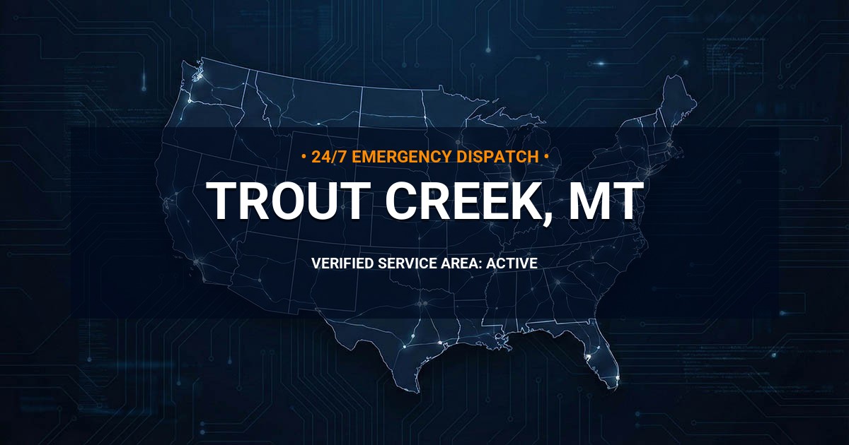 Emergency Plumbing Dispatch Map for Plumbing Services: Trout Creek, MT