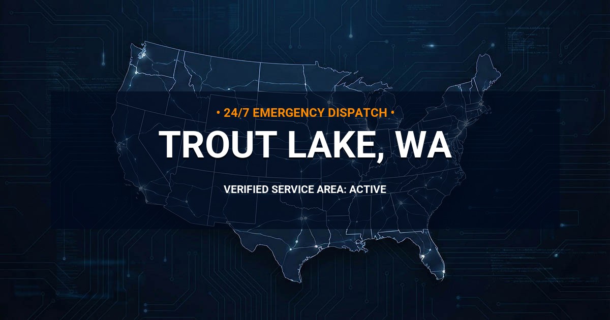 Emergency Plumbing Dispatch Map for Plumbing Services: Trout Lake, WA