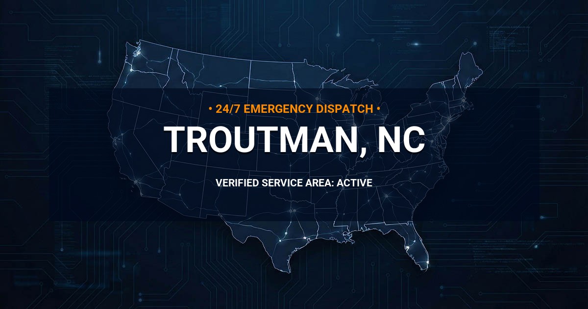 Emergency Plumbing Dispatch Map for Plumbing Services: Troutman, NC