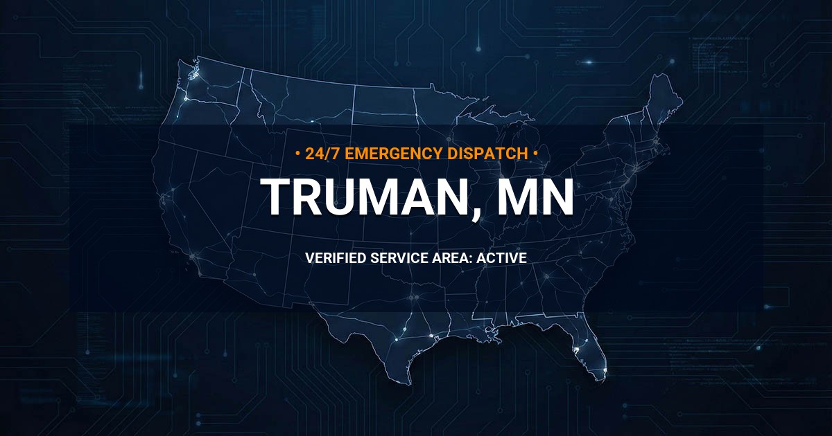 Emergency Plumbing Dispatch Map for Plumbing Services: Truman, MN