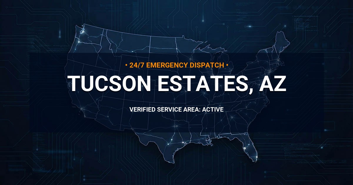 Emergency Plumbing Dispatch Map for Plumbing Services: Tucson Estates, AZ