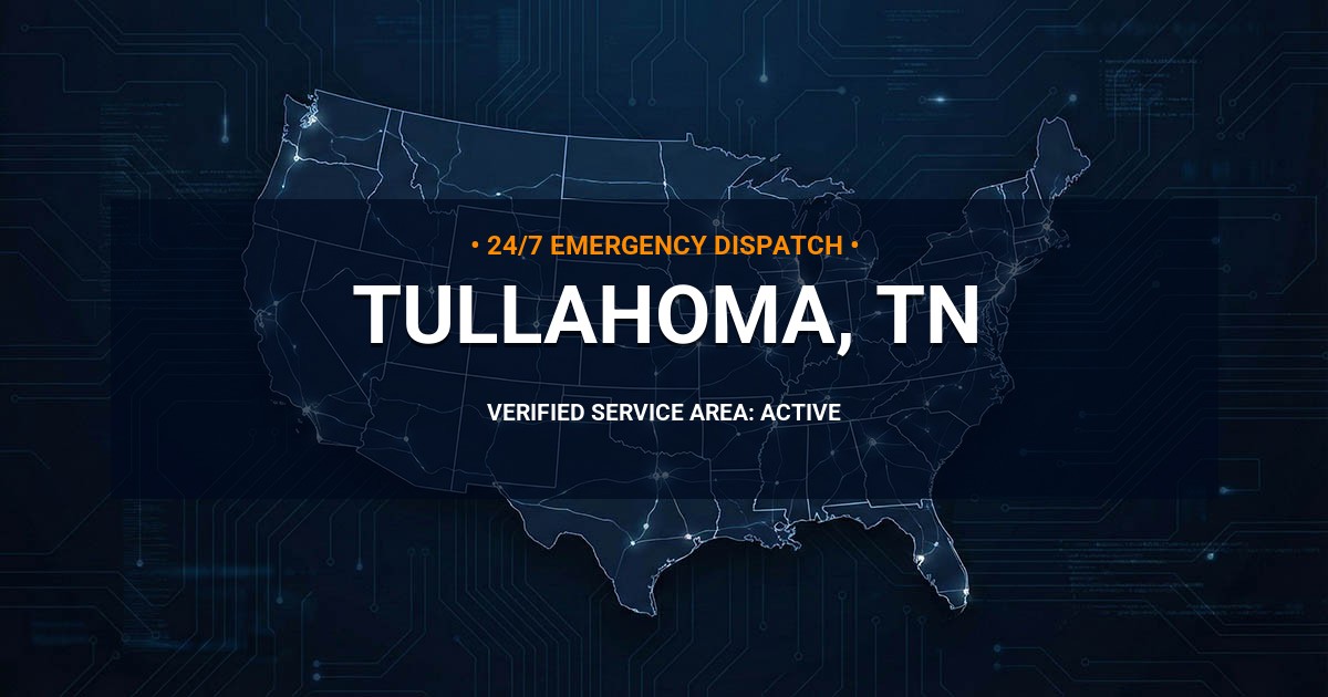 Emergency Plumbing Dispatch Map for Plumbing Services: Tullahoma, TN