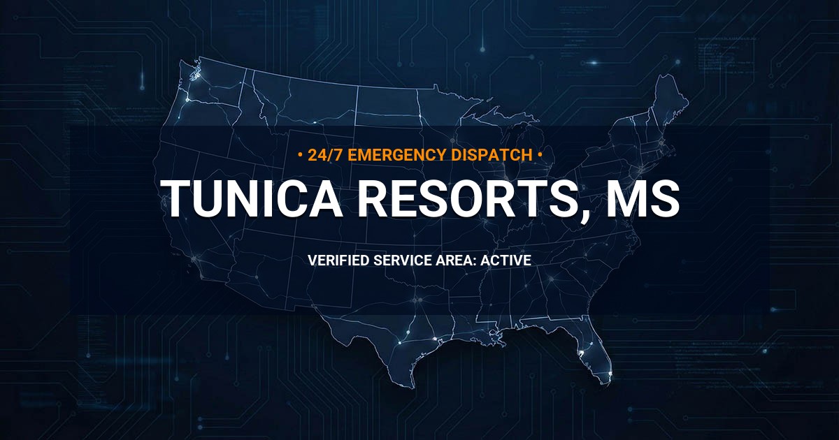 Emergency Plumbing Dispatch Map for Plumbing Services: Tunica Resorts, MS