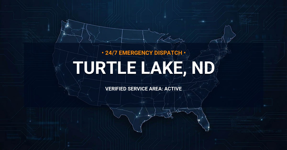 Emergency Plumbing Dispatch Map for Plumbing Services: Turtle Lake, ND