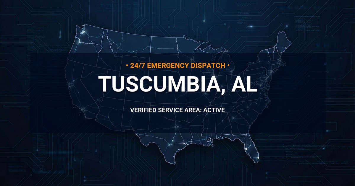 Emergency Plumbing Dispatch Map for Plumbing Services: Tuscumbia, AL