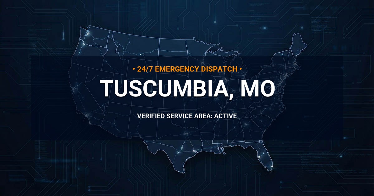 Emergency Plumbing Dispatch Map for Plumbing Services: Tuscumbia, MO