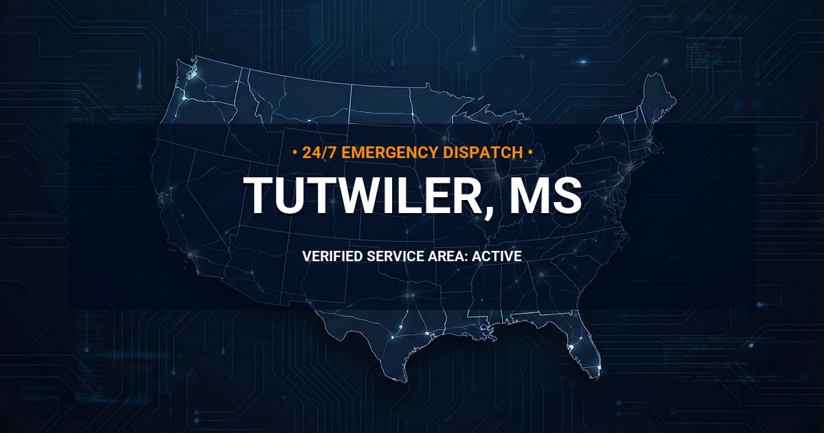 Emergency Plumbing Dispatch Map for Plumbing Services: Tutwiler, MS