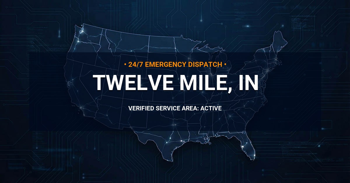 Emergency Plumbing Dispatch Map for Plumbing Services: Twelve Mile, IN