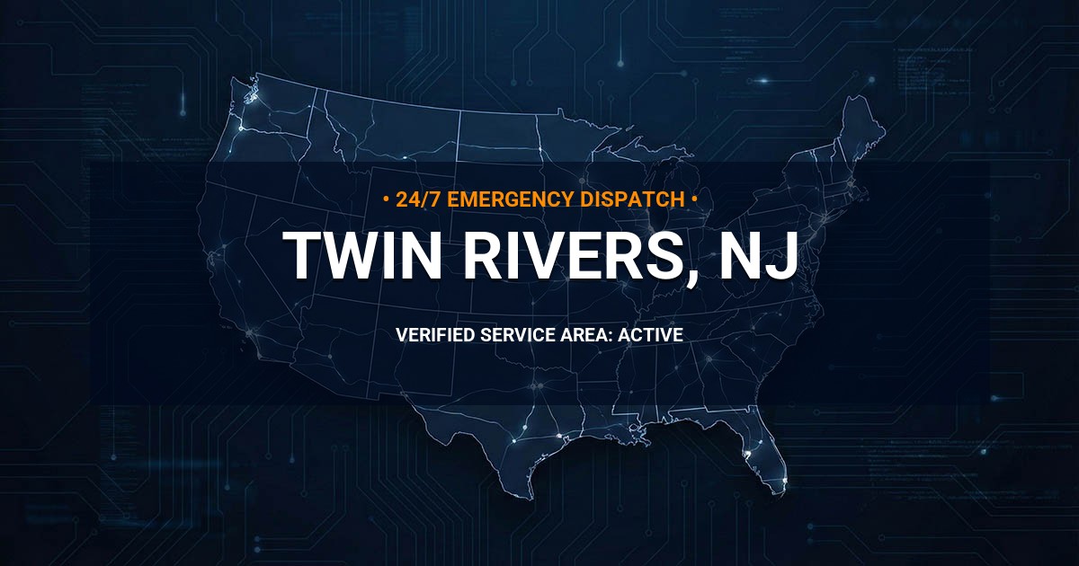 Emergency Plumbing Dispatch Map for Plumbing Services: Twin Rivers, NJ