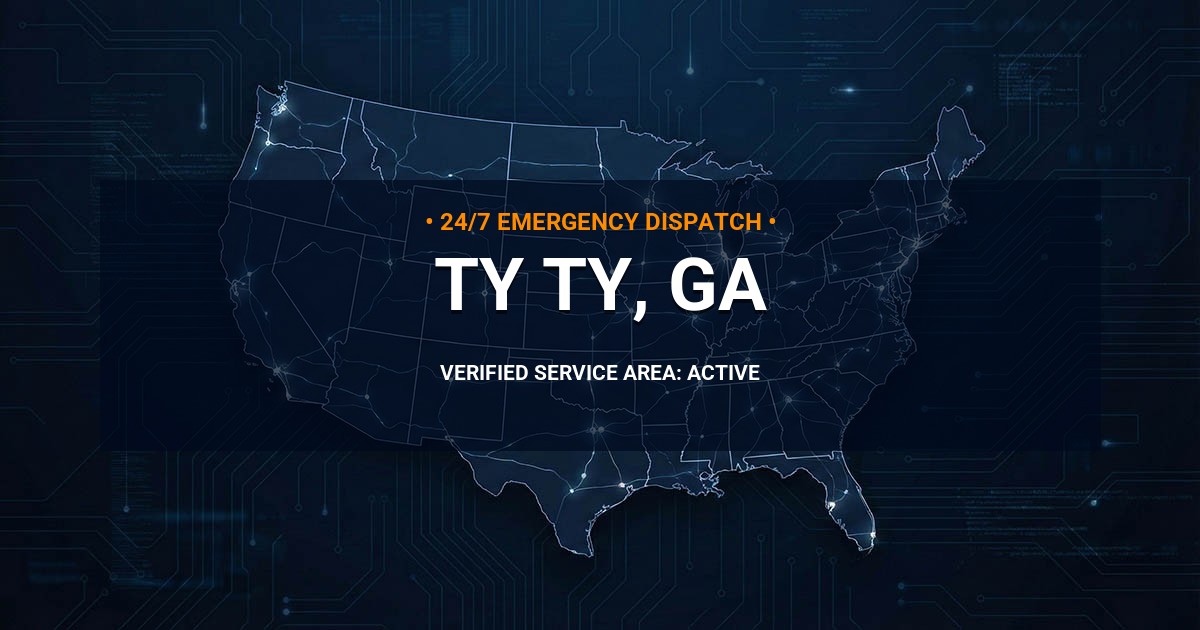 Emergency Plumbing Dispatch Map for Plumbing Services: Ty Ty, GA