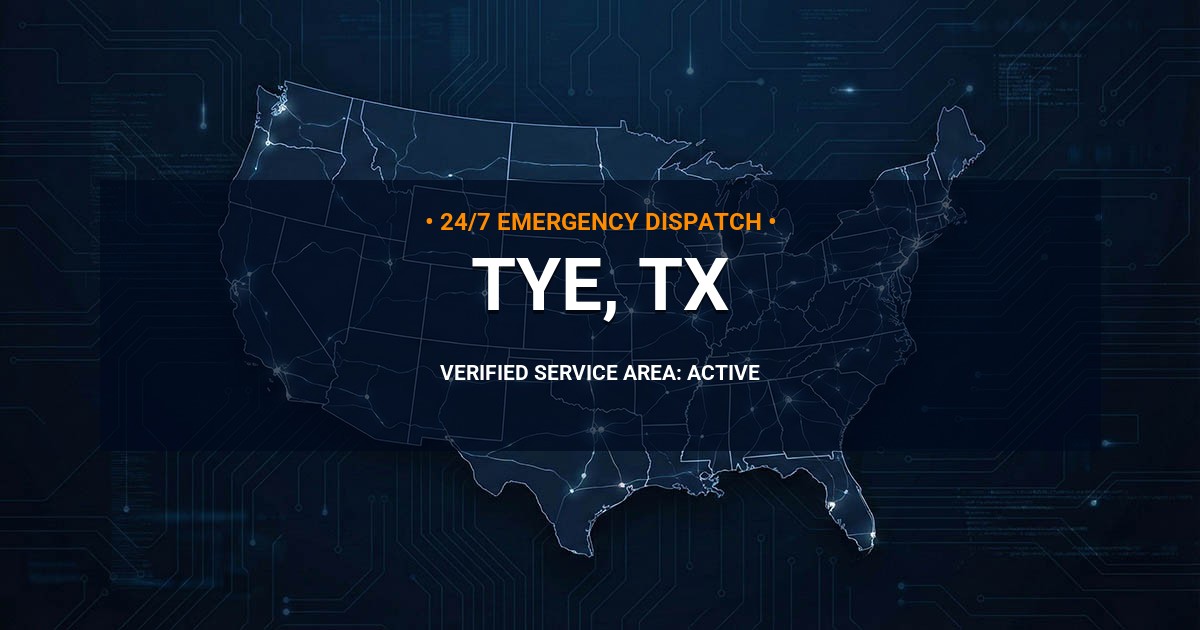 Emergency Plumbing Dispatch Map for Plumbing Services: Tye, TX