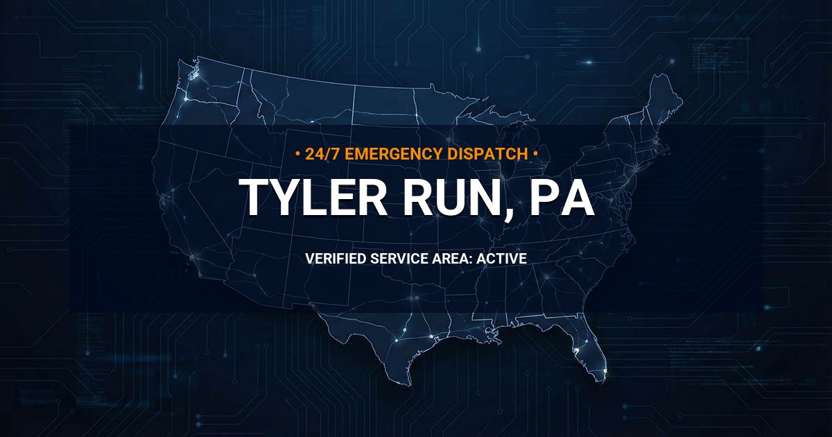 Emergency Plumbing Dispatch Map for Plumbing Services: Tyler Run, PA