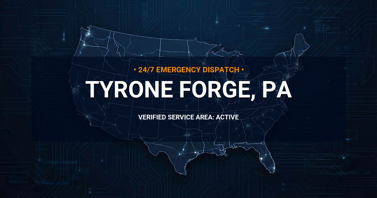 Emergency Plumbing Dispatch Map for Plumbing Services: Tyrone Forge, PA