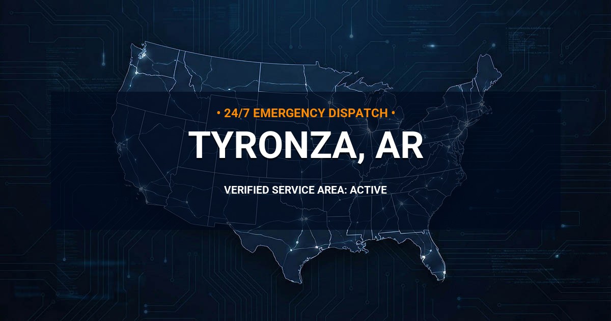 Emergency Plumbing Dispatch Map for Plumbing Services: Tyronza, AR