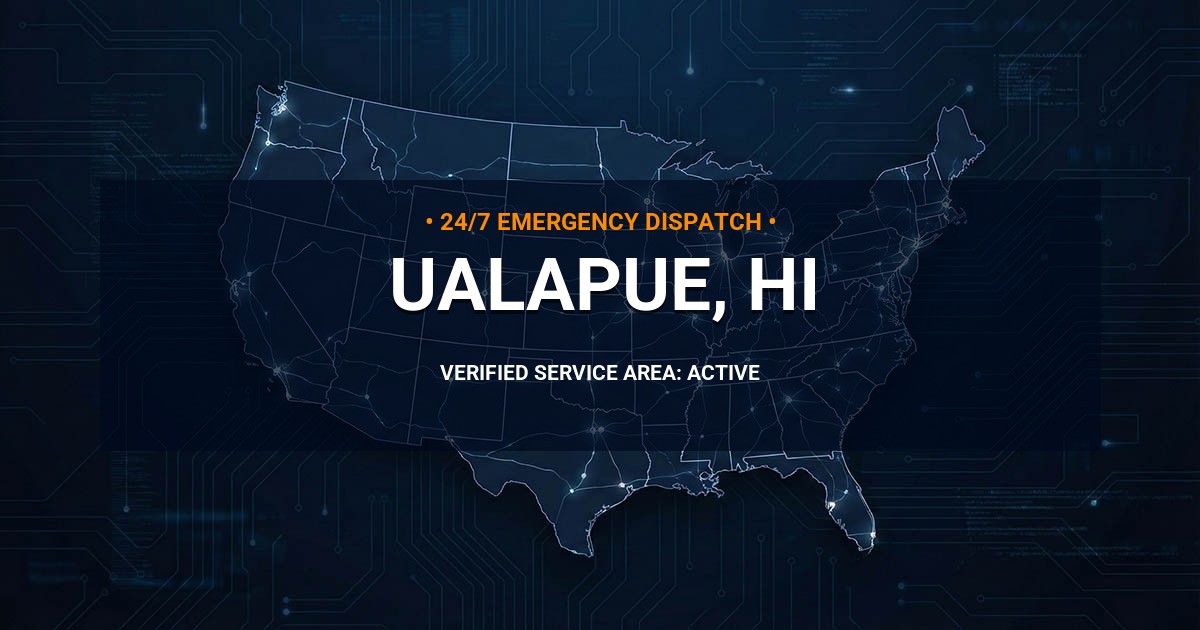 Emergency Plumbing Dispatch Map for Plumbing Services: Ualapue, HI