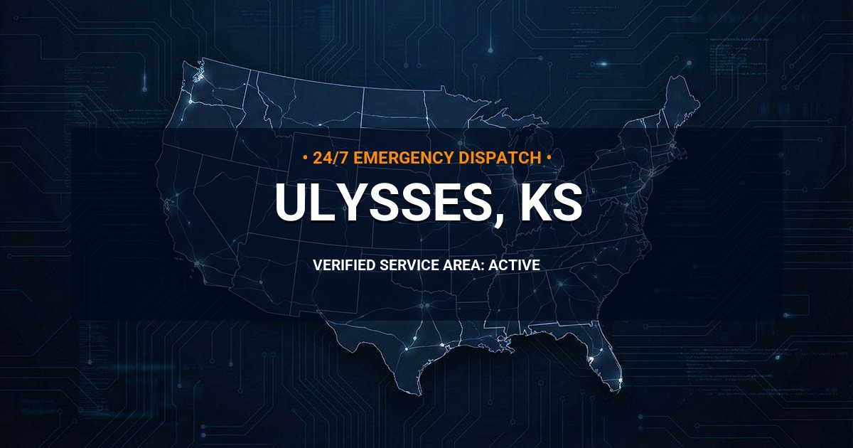 Emergency Plumbing Dispatch Map for Plumbing Services: Ulysses, KS