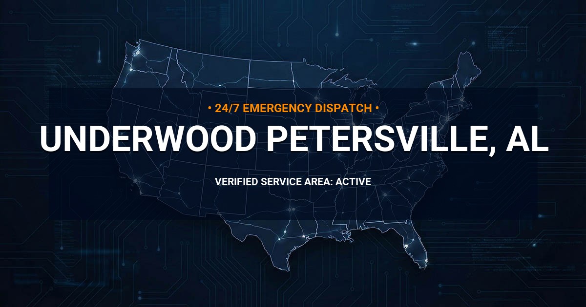 Emergency Plumbing Dispatch Map for Plumbing Services: Underwood-Petersville, AL
