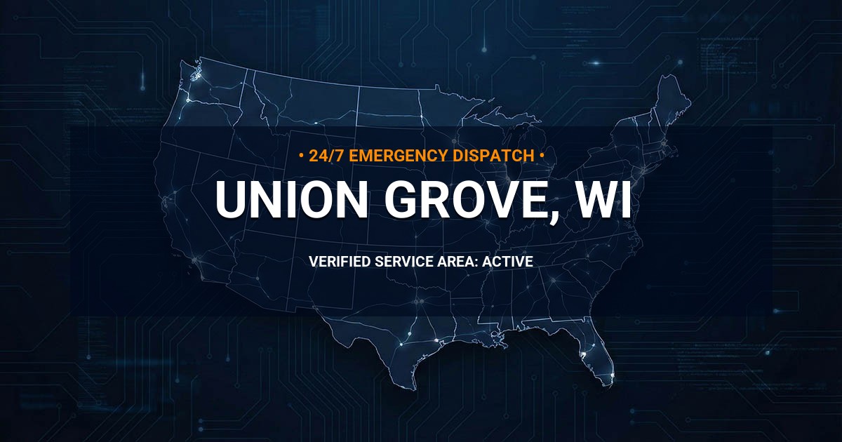 Emergency Plumbing Dispatch Map for Plumbing Services: Union Grove, WI