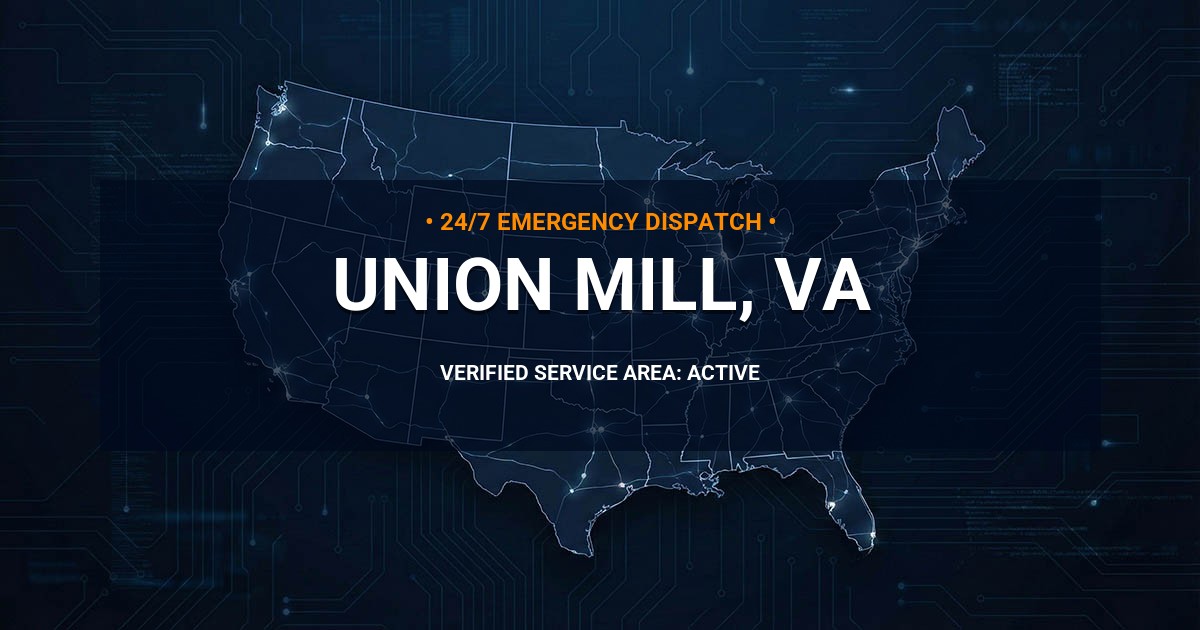 Emergency Plumbing Dispatch Map for Plumbing Services: Union Mill, VA