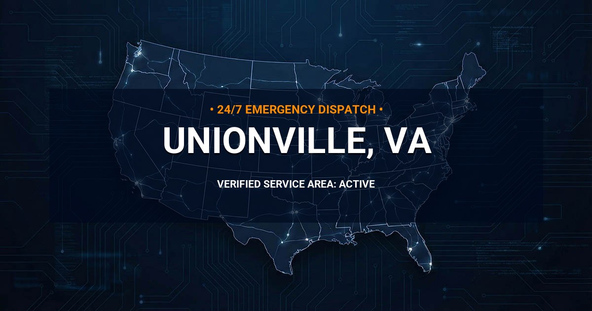 Emergency Plumbing Dispatch Map for Plumbing Services: Unionville, VA