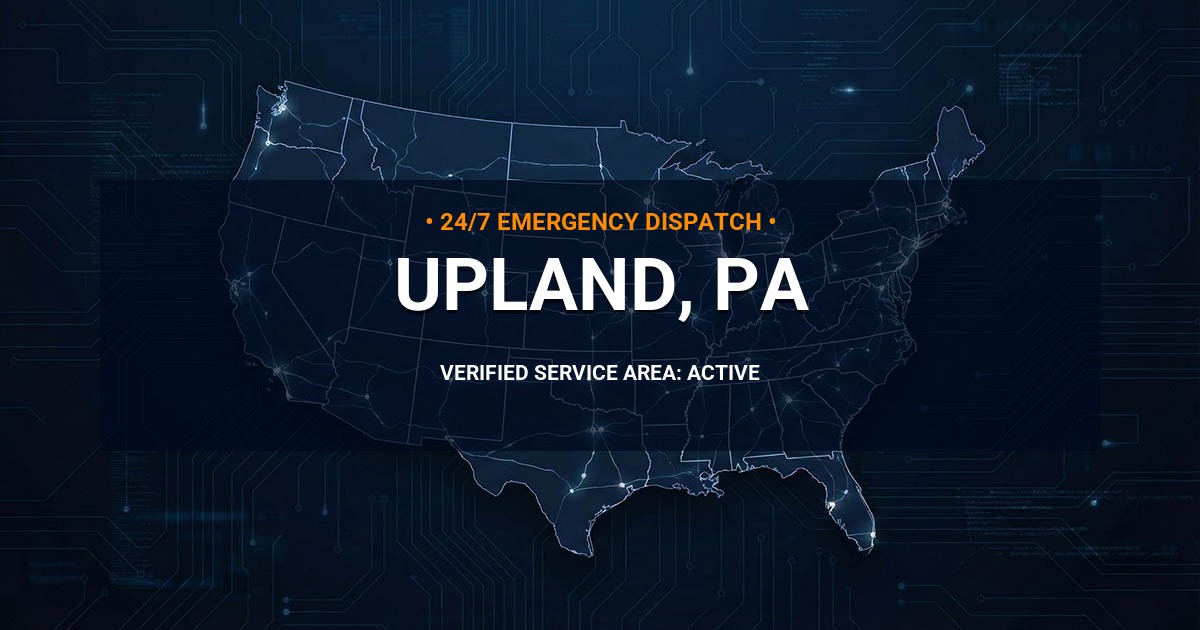 Emergency Plumbing Dispatch Map for Plumbing Services: Upland, PA