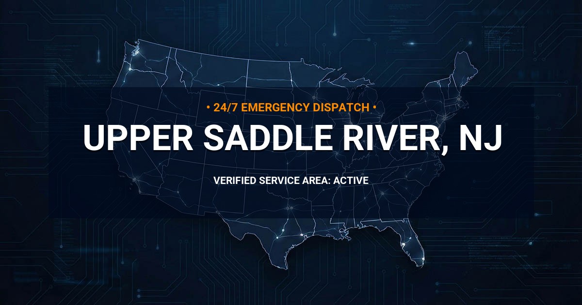 Emergency Plumbing Dispatch Map for Plumbing Services: Upper Saddle River, NJ