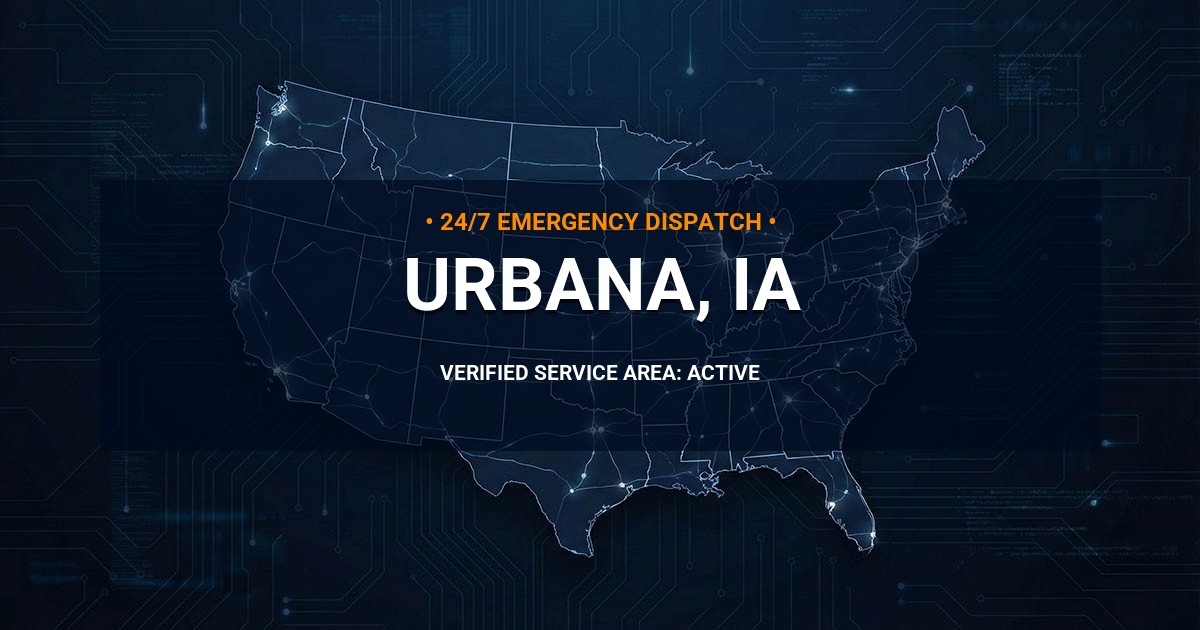 Emergency Plumbing Dispatch Map for Plumbing Services: Urbana, IA