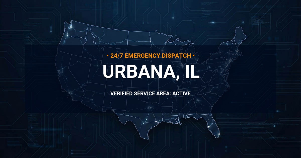 Emergency Plumbing Dispatch Map for Plumbing Services: Urbana, IL