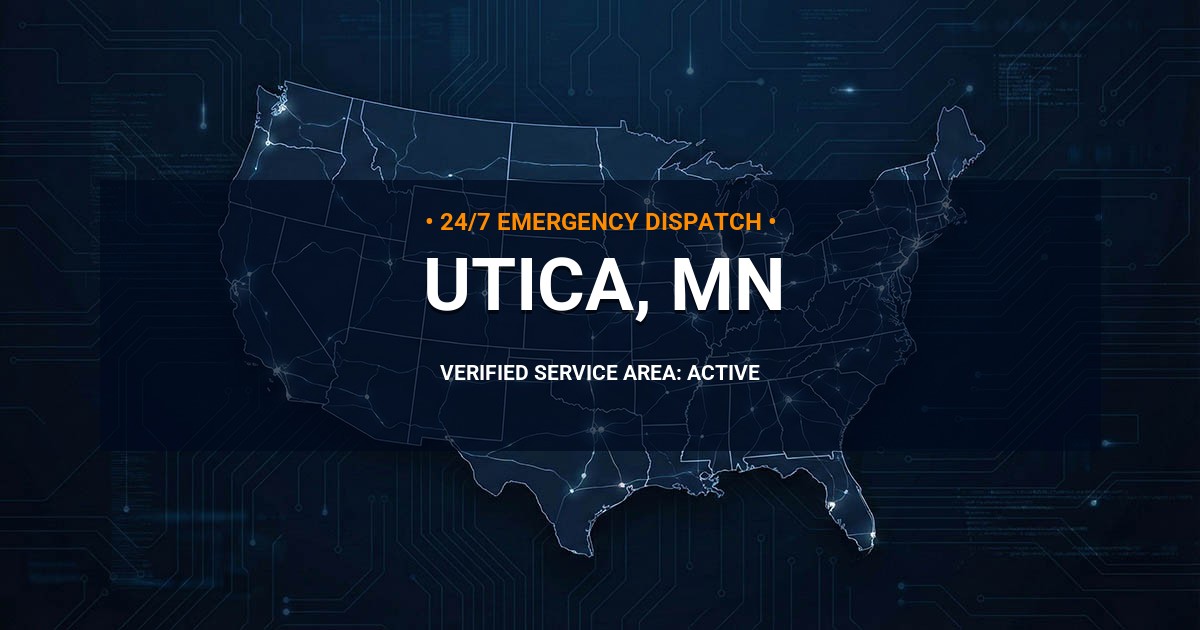Emergency Plumbing Dispatch Map for Plumbing Services: Utica, MN