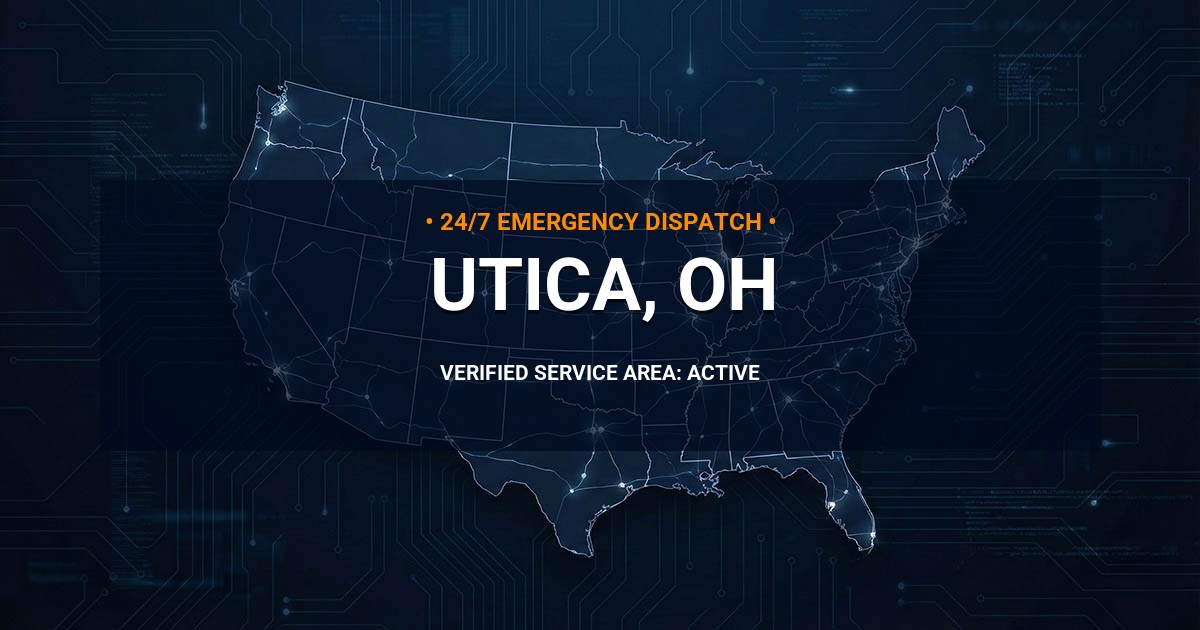 Emergency Plumbing Dispatch Map for Plumbing Services: Utica, OH