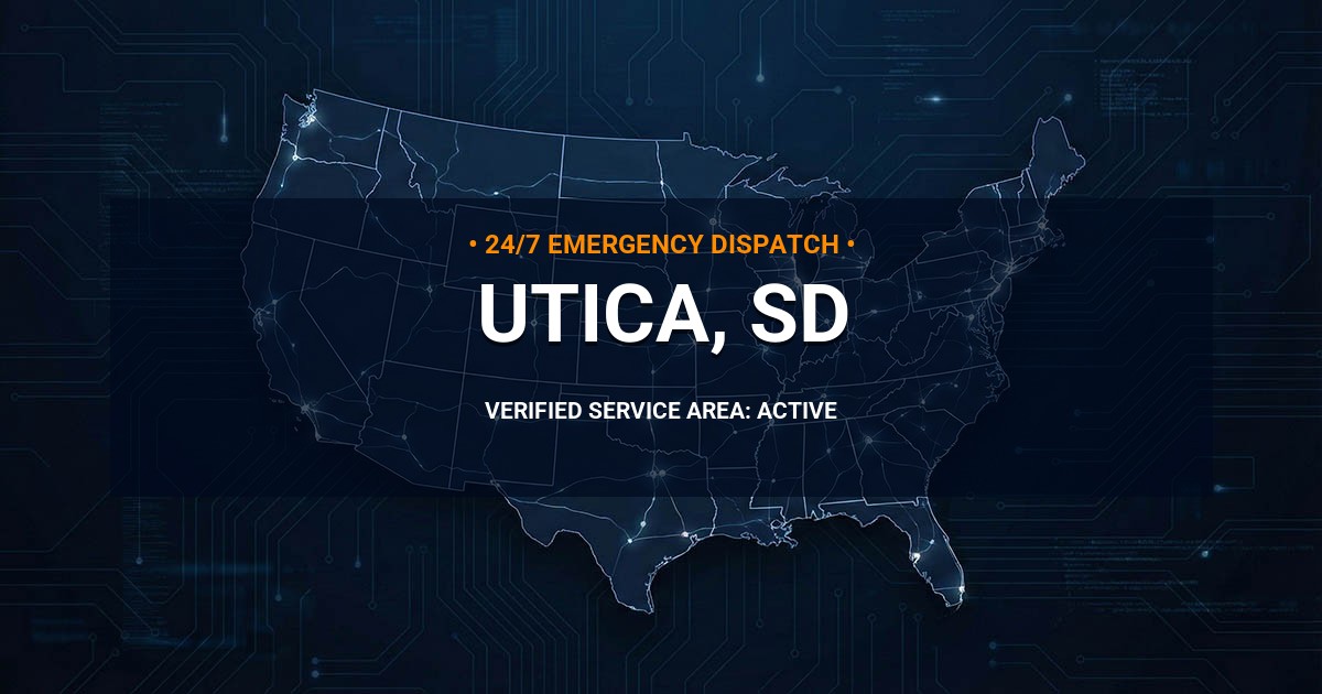 Emergency Plumbing Dispatch Map for Plumbing Services: Utica, SD