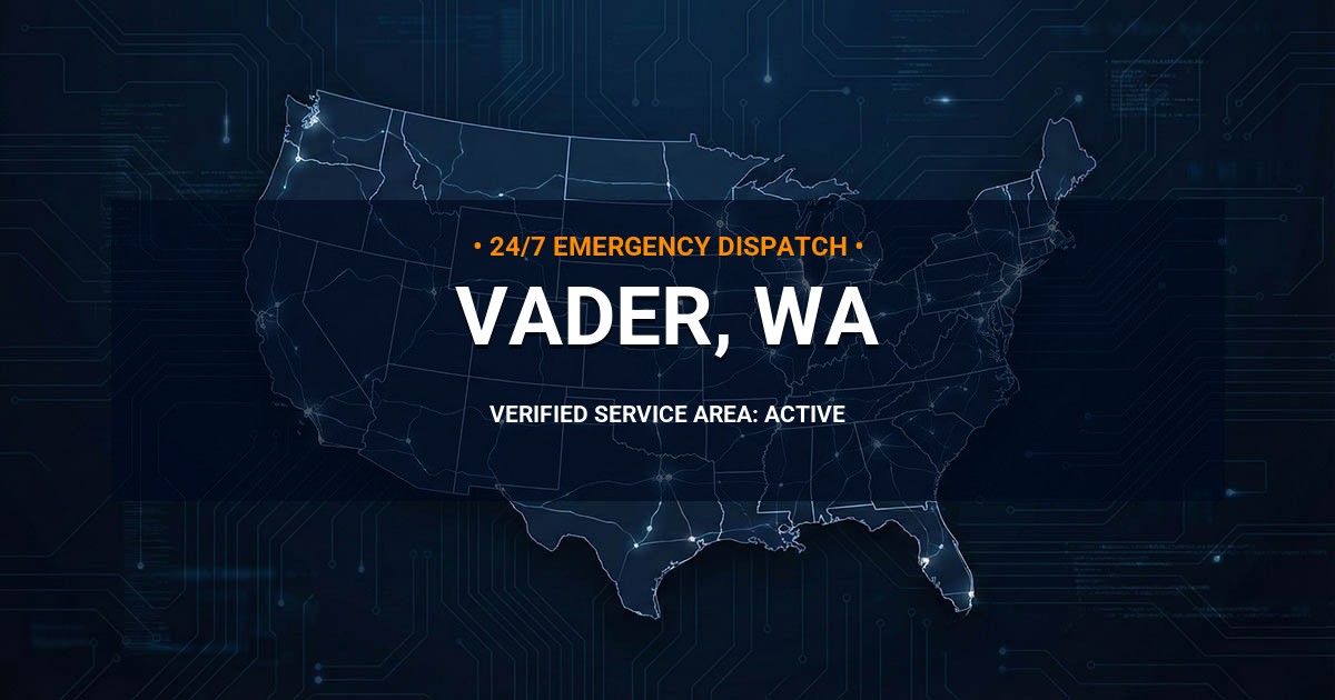 Emergency Plumbing Dispatch Map for Plumbing Services: Vader, WA