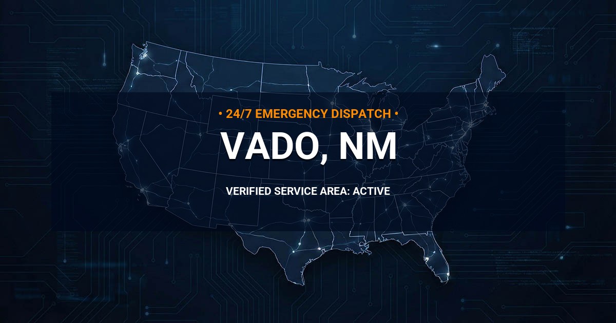 Emergency Plumbing Dispatch Map for Plumbing Services: Vado, NM